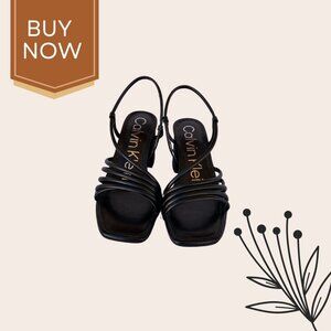 Black Calvin Klein Strappy Sandals!!